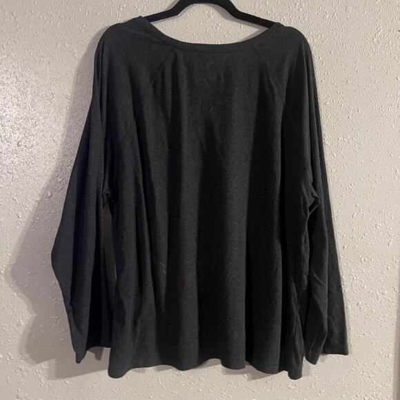 Blue Mountain Long Sleeve Grey Womans Shirt 2X Soft Loose fit overshirt - Picture 2 of 4